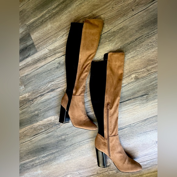 Over the knee boot in tan